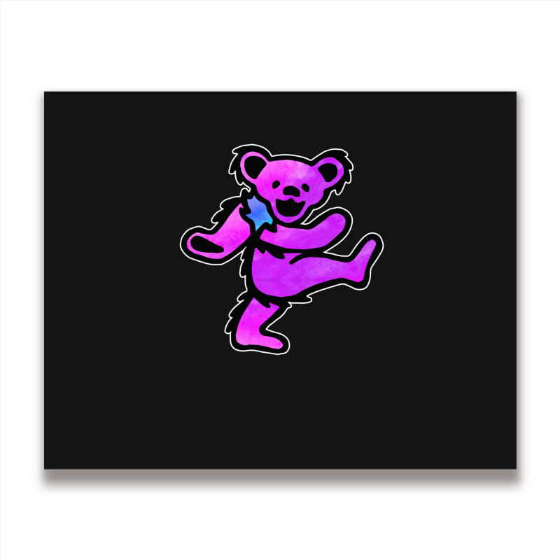 Pink Grateful Dancing Hippie Classic Rock Dead Bear Metal Print Horizontal | Artistshot