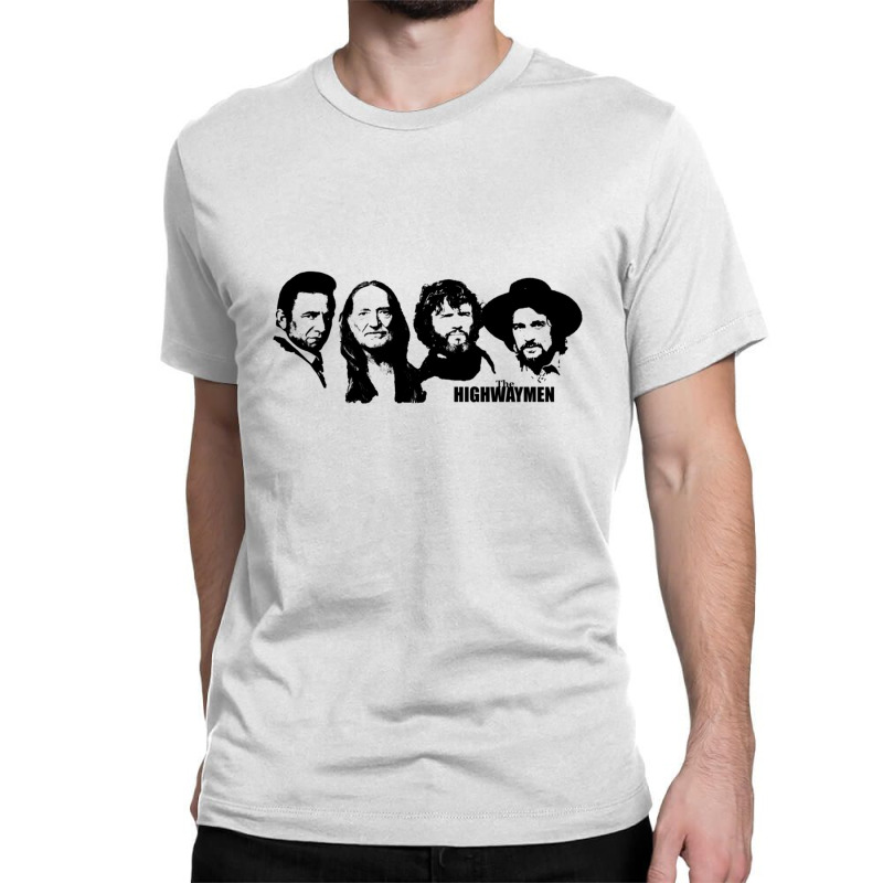 Outlaw Country Supergroup The Black Stencil Classic T-shirt | Artistshot