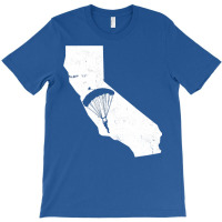 California Skydiving Parachute Silhouette Skydiver Vintage Design T-shirt | Artistshot