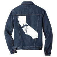 California Skydiving Parachute Silhouette Skydiver Vintage Design Men Denim Jacket | Artistshot