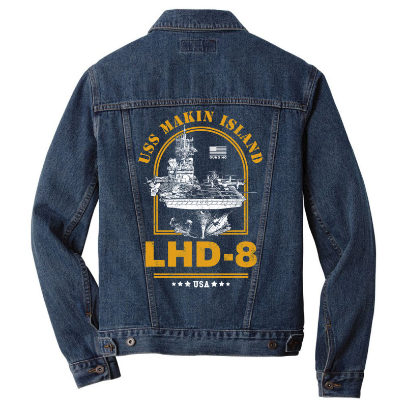 Lhd 8 Uss Makin Island Men Denim Jacket by huchakmiezisi | Artistshot