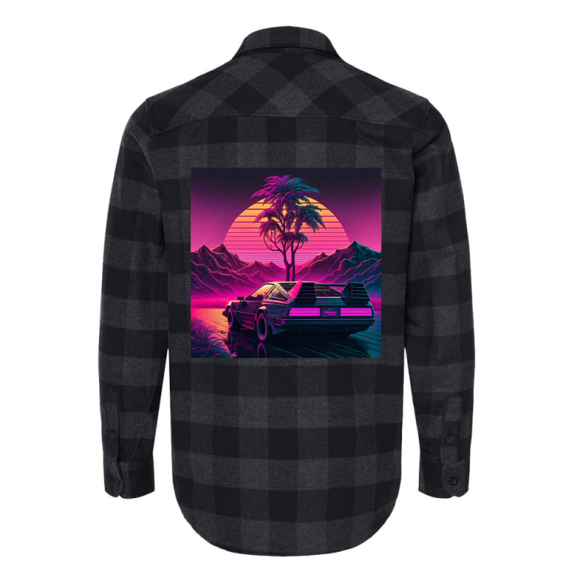 Car Retro Synthwave Flannel Shirt by Agus Creative | Artistshot