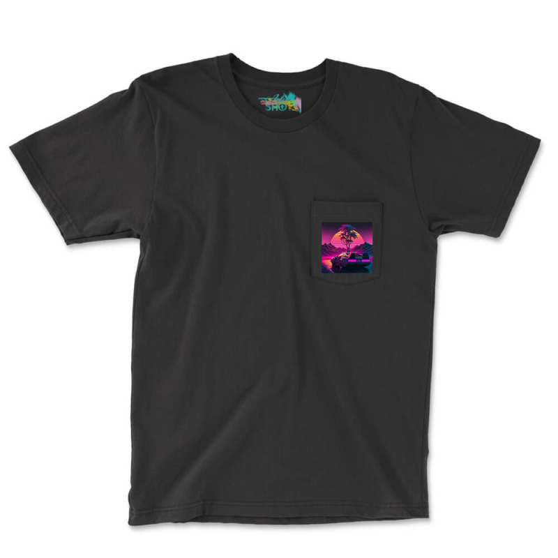 Car Retro Synthwave Pocket T-Shirt by Agus Creative | Artistshot