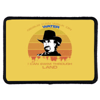 Chuck Norris  Walker Texas Ranger Funny T Shirt  Gesus Can Walk On Wat Rectangle Patch | Artistshot