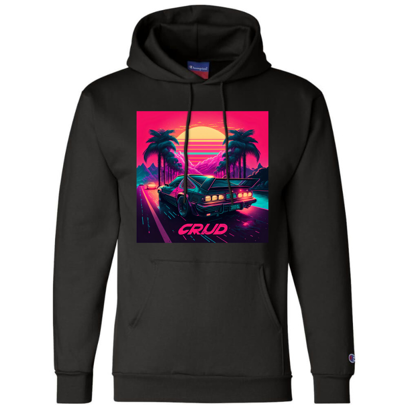 Car Retro Synthwave Champion Hoodie by Agus Creative | Artistshot