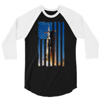 Apollo 11 Saturn V Liftoff 50th Anniversary Vintage Flag 3/4 Sleeve Shirt | Artistshot