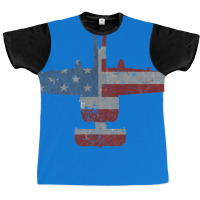 A 10 Warthog Airplane American Flag Design Graphic T-shirt | Artistshot