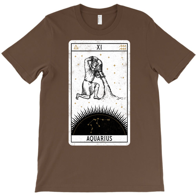 Aquarius Distressed Goth Tarot Zodiac Sign T-Shirt by ghanimshorgok | Artistshot