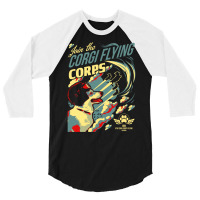 Join The Corgi Flying Corps 3/4 Sleeve Shirt | Artistshot