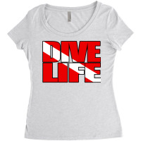 Dive Life  Diver Down Flag Scuba Diving Lifestyle Women's Triblend Scoop T-shirt | Artistshot