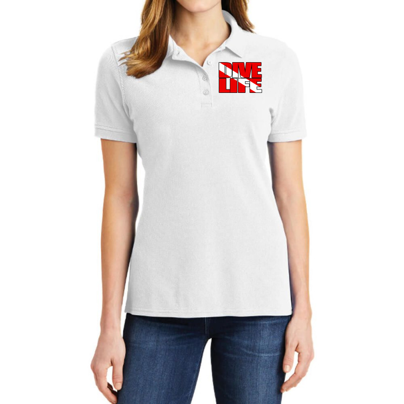 Dive Life  Diver Down Flag Scuba Diving Lifestyle Ladies Polo Shirt by aivragudoa | Artistshot