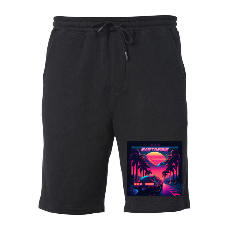 Car Retro Synthwave Fleece Short by Agus Creative | Artistshot