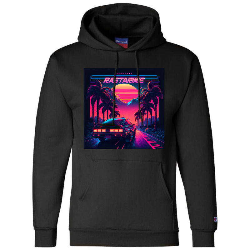 Car Retro Synthwave Champion Hoodie by Agus Creative | Artistshot