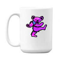 Pink Grateful Dancing Hippie Classic Rock Dead Bear 15 Oz Coffee Mug | Artistshot