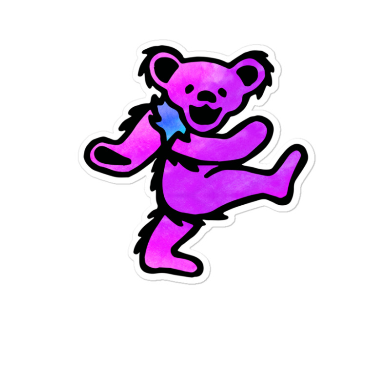 Pink Grateful Dancing Hippie Classic Rock Dead Bear Sticker | Artistshot