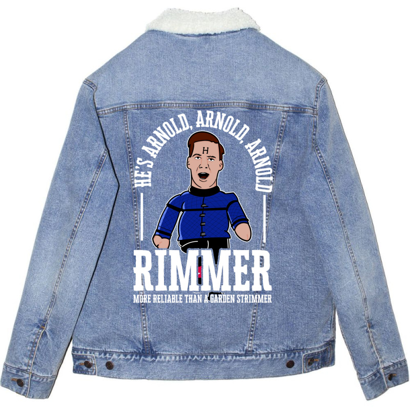 Arnold Rimmer More Reliable Than A Garden Strimmer Unisex Sherpa-Lined Denim Jacket by ghanimshorgok | Artistshot