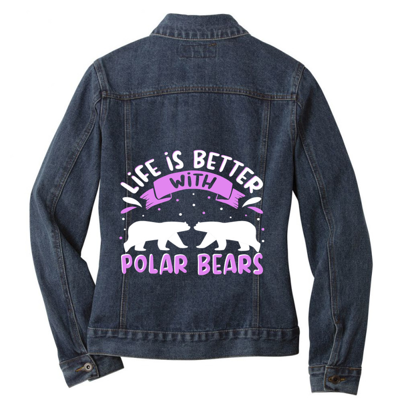 Polar Bear Quote Cool Polar Bears Apparel For Women Girls 6 Ladies Denim Jacket by SCOTTALLENZ | Artistshot