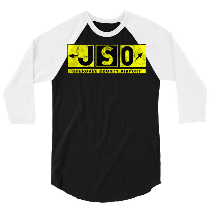 Jso Cherokee County Airport Taxiway Sign Design Distressed 3/4 Sleeve Shirt by legohtashyap | Artistshot