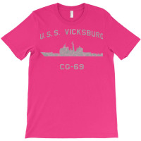 Cg 69 Uss Vicksburg Us Navy Guided Missile Cruiser Profile Vintage T-shirt | Artistshot