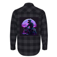 Motorcycle Retro Synthwave Flannel Shirt | Artistshot