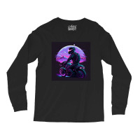 Motorcycle Retro Synthwave Long Sleeve Shirts | Artistshot