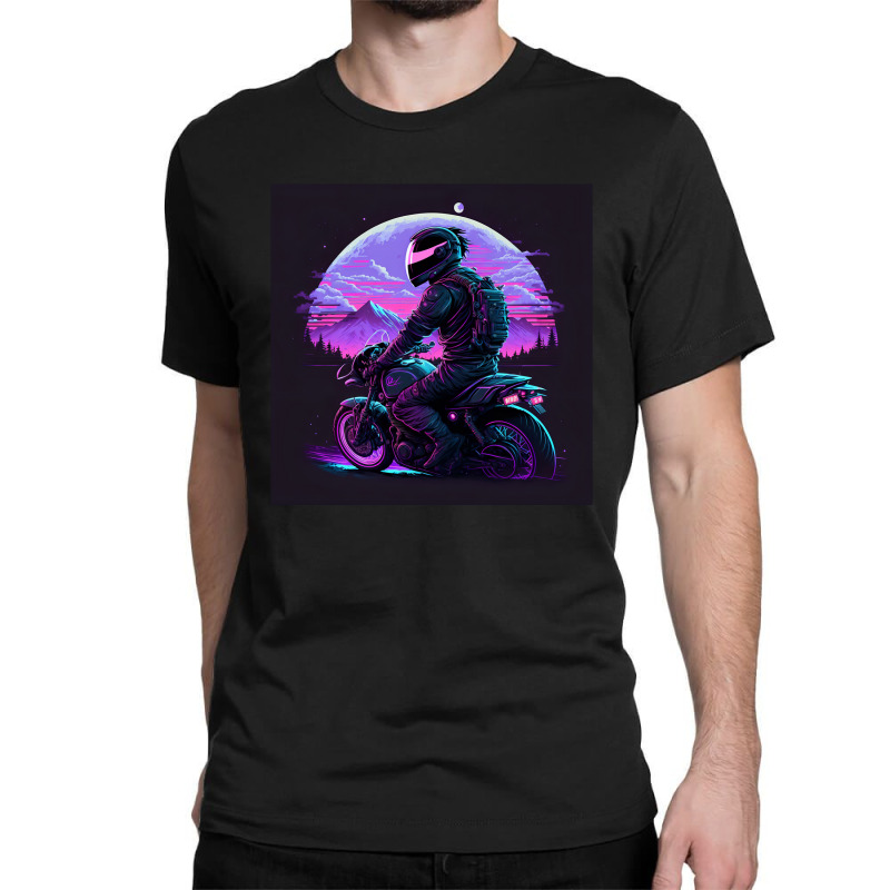 Motorcycle Retro Synthwave Classic T-shirt by Agus Creative | Artistshot