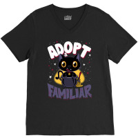 Adopt A Familiar   Creepy Cute Cartoon Witches Cat   Kawaii Kitten V-neck Tee | Artistshot