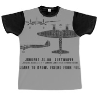 Junkers Ju.88 Dreifinger Wwii Aircraft Recognition Slide Graphic T-shirt | Artistshot