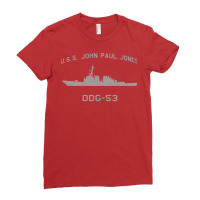 Ddg 53 Uss John Paul Jones Us Navy Guided Missile Destroyer Profile Vi Ladies Fitted T-shirt | Artistshot