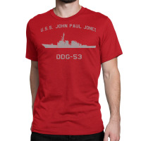 Ddg 53 Uss John Paul Jones Us Navy Guided Missile Destroyer Profile Vi Classic T-shirt | Artistshot