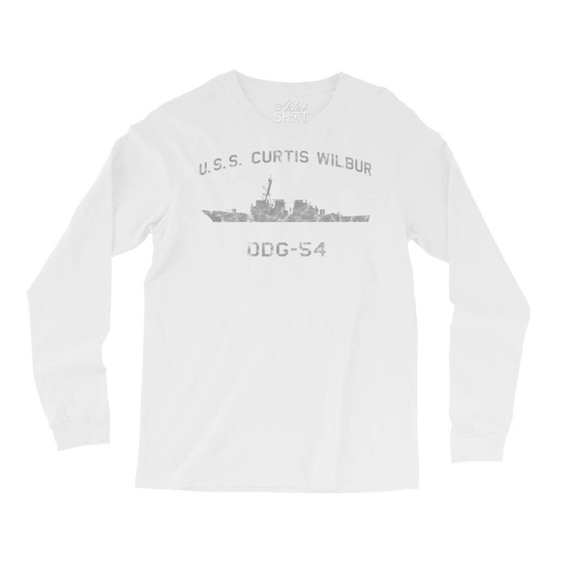 Ddg 54 Uss Curtis Wilbur Us Navy Guided Missile Destroyer Profile Vint Long Sleeve Shirts | Artistshot