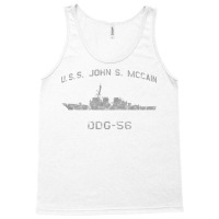 Ddg 56 Uss John S. Mccain Us Navy Guided Missile Destroyer Profile Vin Tank Top | Artistshot