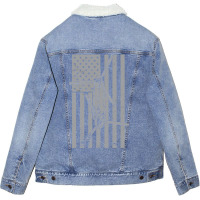 Ch 47 Chinook Helicopter Vintage Flag Design Unisex Sherpa-lined Denim Jacket | Artistshot