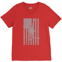 Ch 47 Chinook Helicopter Vintage Flag Design V-neck Tee | Artistshot