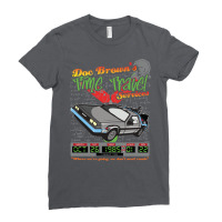 Doc Browns Delorean Time Travel Services Ladies Fitted T-shirt | Artistshot