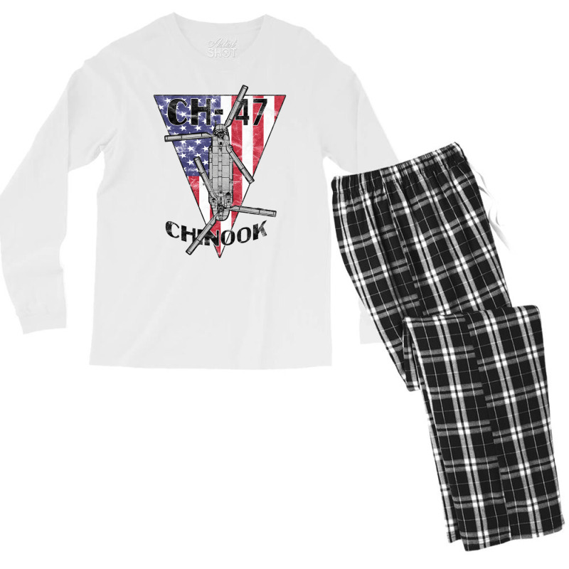 Ch 47 Chinook Transport Army Helicopter Patriotic Vintage Men's Long Sleeve Pajama Set by miyhaexaltoc | Artistshot