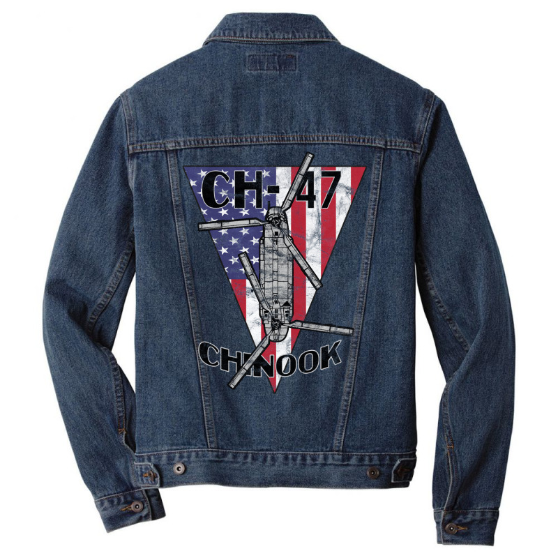 Ch 47 Chinook Transport Army Helicopter Patriotic Vintage Men Denim Jacket by miyhaexaltoc | Artistshot