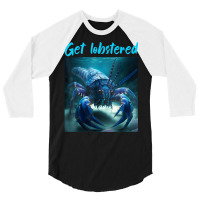 Funny Jumpscare Lobster Meme Blue Crustacean T Shirt 3/4 Sleeve Shirt | Artistshot