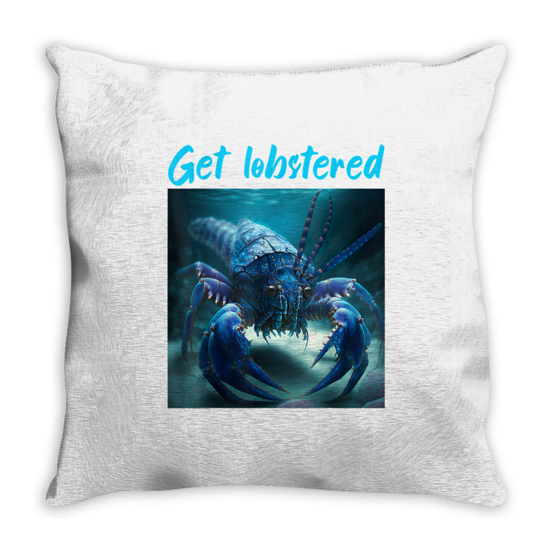 Funny Jumpscare Lobster Meme Blue Crustacean T Shirt Throw Pillow | Artistshot