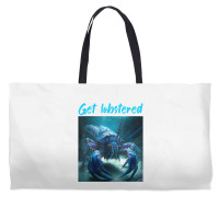 Funny Jumpscare Lobster Meme Blue Crustacean T Shirt Weekender Totes | Artistshot