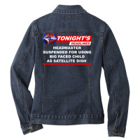 Headmaster Suspended Big Faced Child Satellite Dish Ladies Denim Jacket | Artistshot