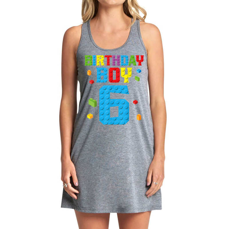 Master Builder 6th Birthday Boy 6 Six Year Building Bricks T Shirt Tank Dress by vietnammmm | Artistshot