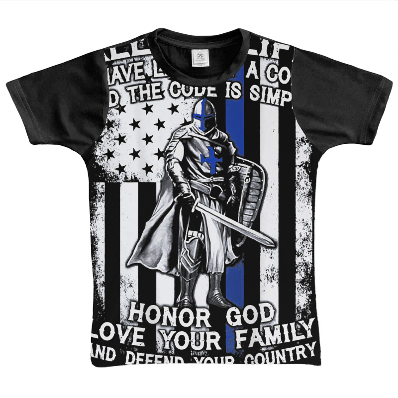 Honor God Love Family And Defend Your Country Crusader T Shirt Graphic Youth T-shirt | Artistshot