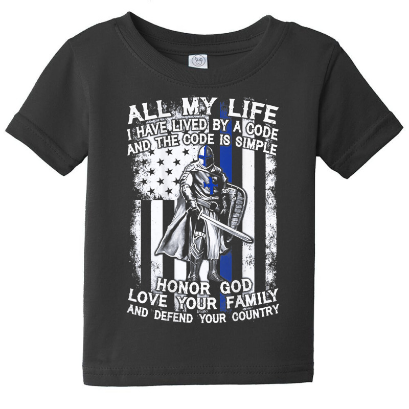 Honor God Love Family And Defend Your Country Crusader T Shirt Baby Tee | Artistshot