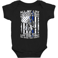 Honor God Love Family And Defend Your Country Crusader T Shirt Baby Bodysuit | Artistshot