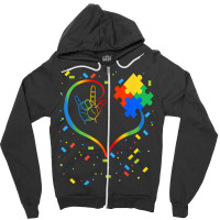 Autism Awareness Special Ed Teacher Asl Sign Language Zipper Hoodie | Artistshot