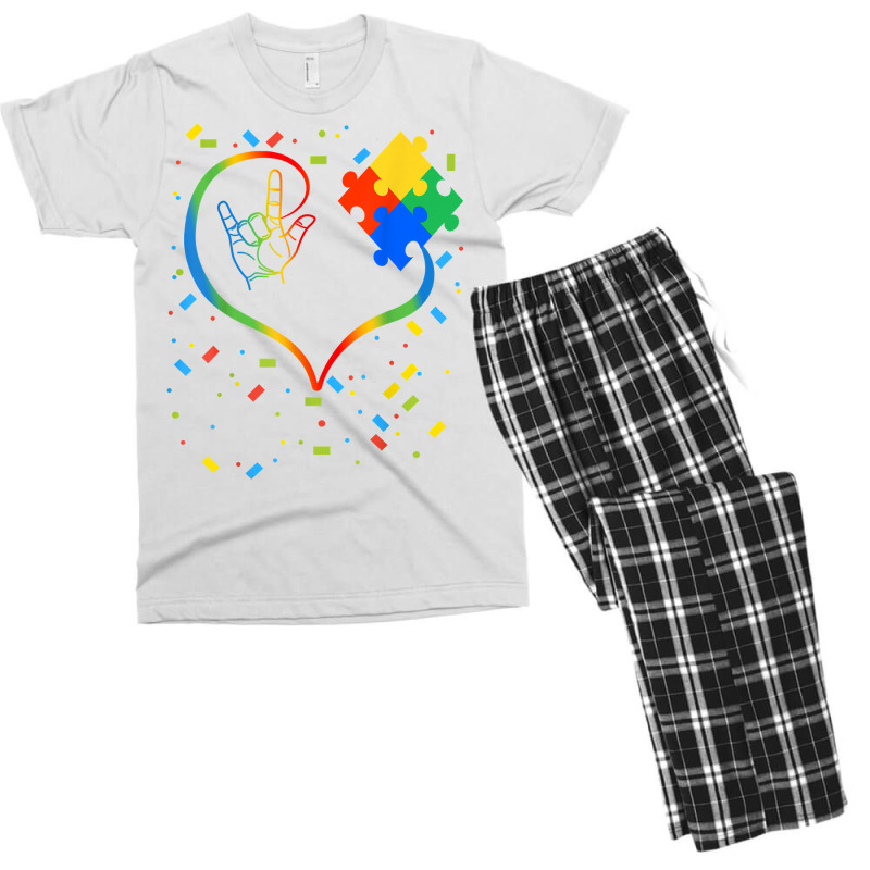 Autism Awareness Special Ed Teacher Asl Sign Language Men's T-shirt Pajama Set by tamkyfashions | Artistshot