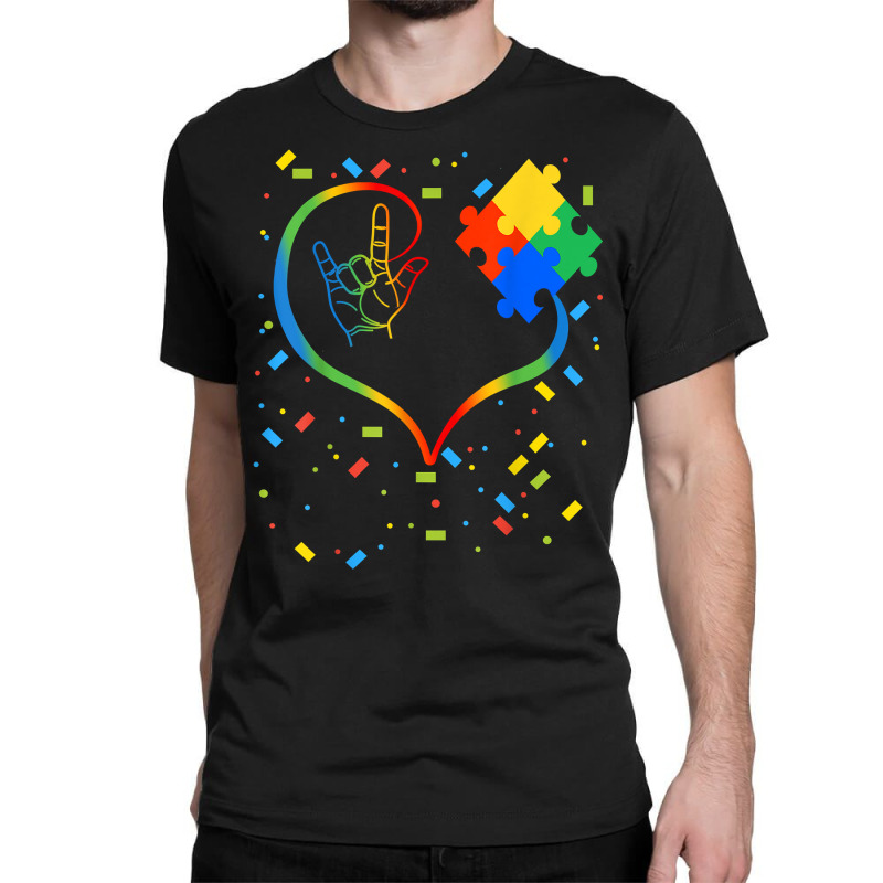 Autism Awareness Special Ed Teacher Asl Sign Language Classic T-shirt by tamkyfashions | Artistshot