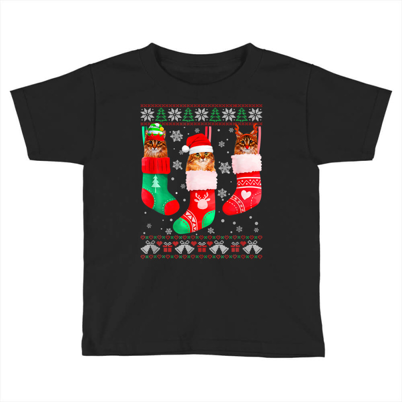 Funny Ugly Christmas Siberian Cat Lovers Cat Owner T Shirt Toddler T-shirt by latodorjnb | Artistshot