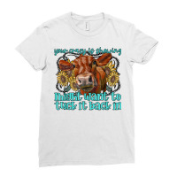 Heifer Sunflower Wanna Tuck That Back In Western Farm Animal T Shirt Ladies Fitted T-shirt | Artistshot